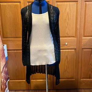 Black crochet cardigan jacket